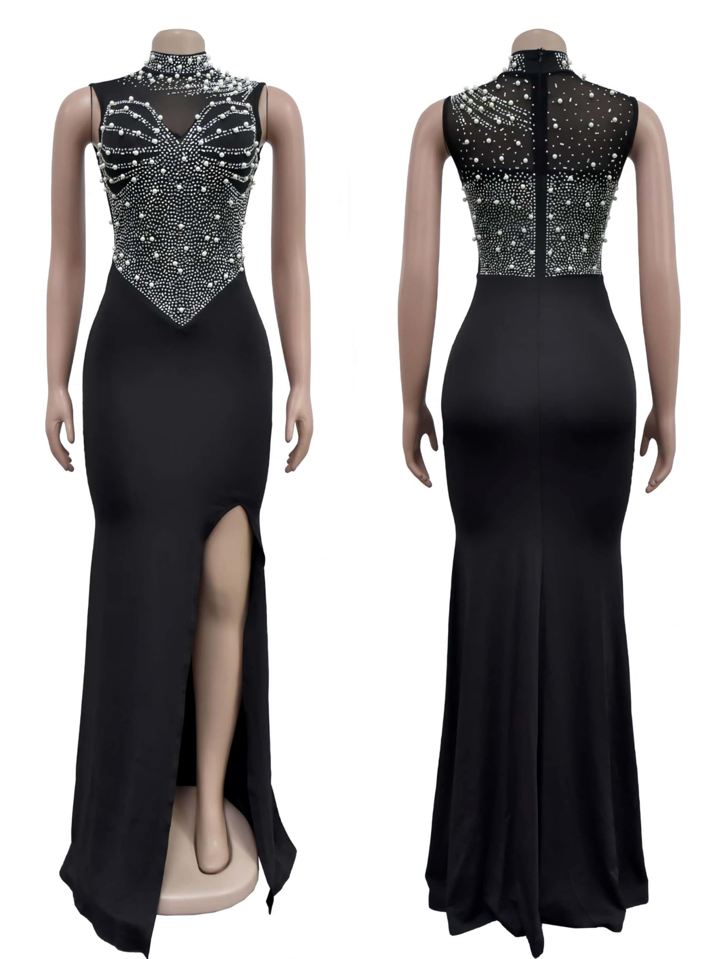 Figdaw Sequin Formal Gowns Elegant Evening Dresses for Women 2024 2025,Sexy Long Rhinestone Sparkly Prom Dress,Black,XXL,C6913