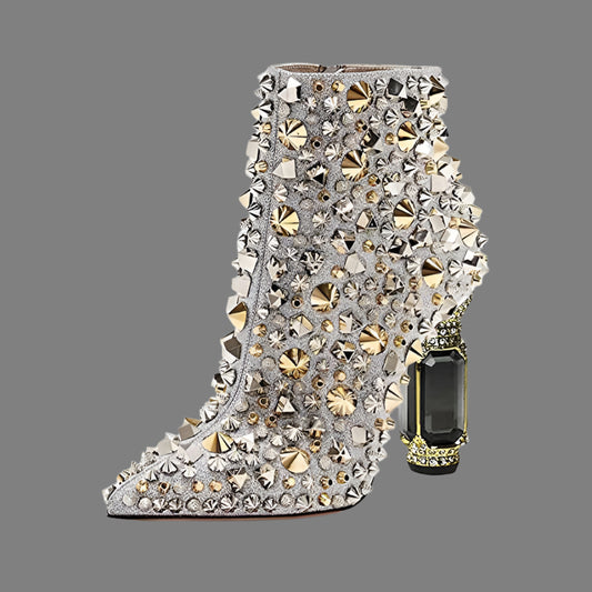 crystal ankle boots