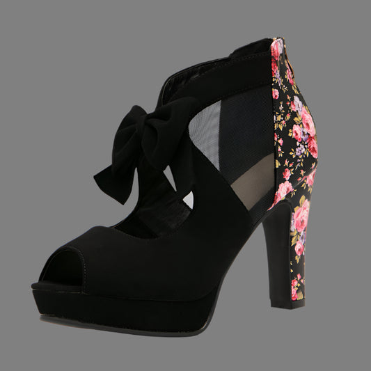 floral ankle heels