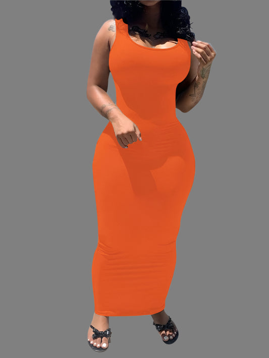 orange body dress